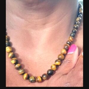 Tiger's Eye Beaded Necklace 20 in